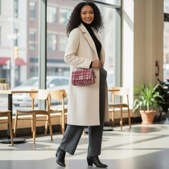 Badgley Mischka Red & White Tweed Crossbody NEW / NWT  (Retail: $149) ✨ - Picture 5 of 17